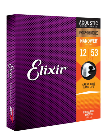 Struny Elixir NanoWeb Phosphor Bronze 12-53 Light (16052)