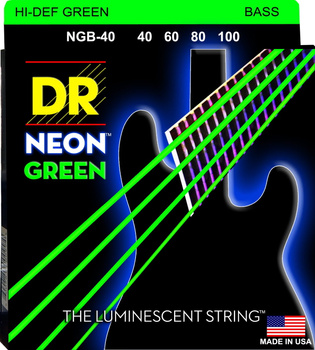 Struny DR Neon™ Hi-Def Green Bass K3 Coating 40-100 (NGB-40)