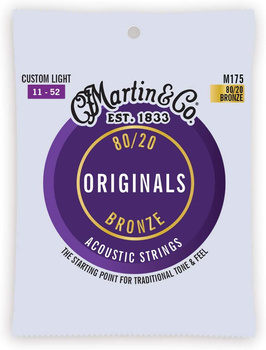 Struny Martin Originals Acoustic 80/20 Bronze Custom Light 11-52 M175