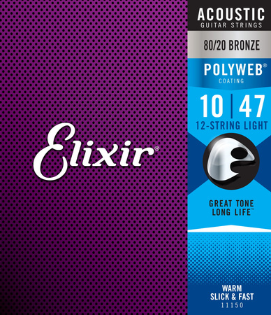 Struny Elixir PolyWeb 80/20 Bronze 10-47 12-String Light (11150)