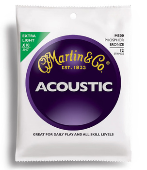 Struny Martin Acoustic Phosphor Bronze Extra Light 12-strings 10-47 M500