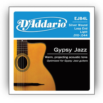 Struny D'Addario EJ84L Gypsy Jazz, Loop End, Light, 10-44