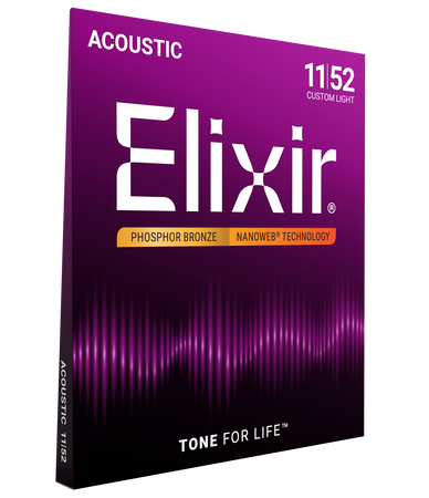 Struny Elixir NanoWeb Phosphor Bronze 11-52 Custom Light (16027)