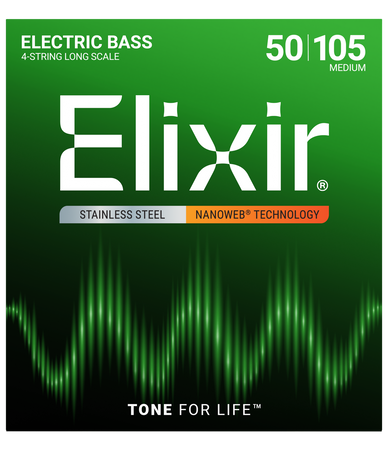 Struny Elixir NanoWeb 4-String 50-105 Medium / Long Scale / Stainless Steel (14702)