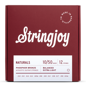 Struny do gitary akustycznej 12-strunowej Stringjoy NATURALS Phosphor Bronze 10-50 (NB1024)