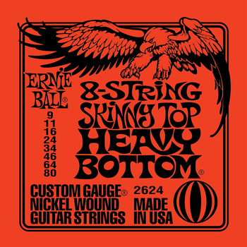 Struny Ernie Ball 8-String Skinny Top Heavy Bottom Nickel Wound 9-80 (2624)