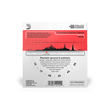 Struny D'Addario Flat Tops Medium 13-56 EFT17