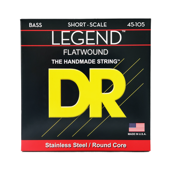 Struny DR Flatwound Legend™ Stainless Steel Round Core Short Scale 45-105 SFL-45