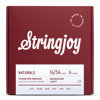 Struny do gitary akustycznej rezofonicznej Stringjoy NATURALS Phosphor Bronze 16-56 (NB1656)