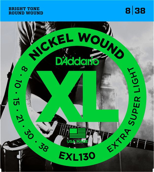 Struny D'Addario EXL130 Nickel Wound Extra Super Light 8-38