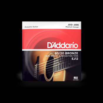 Struny D'Addario EJ12 80/20 Bronze Acoustic Guitar Strings, Medium, 13-56