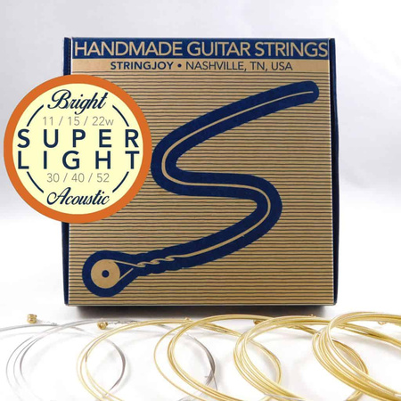 Struny Stringjoy Acoustic Bright Brass™ 80/20 Bronze Super Light 11-52