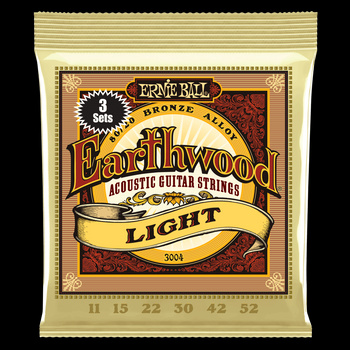 3 x Struny Ernie Ball Earthwood Light Acoustic 80/20 Bronze 11-52 (3004)