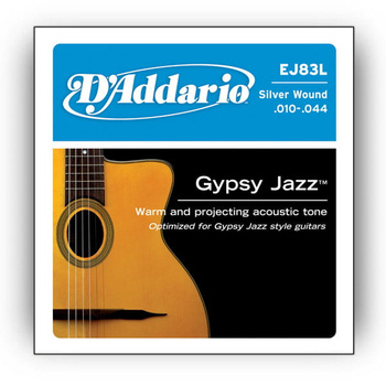 Struny D'Addario EJ83L Gypsy Jazz, Ball End, Light, 10-44