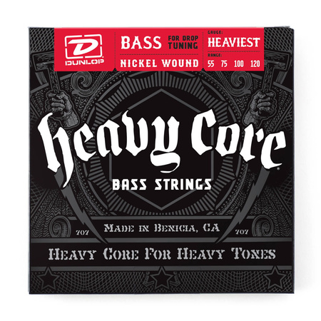 Struny Dunlop Heavy Core Nickel Wound Bass 55-120 DBHCN55120