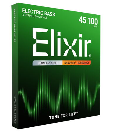Struny Elixir NanoWeb 4-String 45-100 Light / Long Scale / Stainless Steel (14652)
