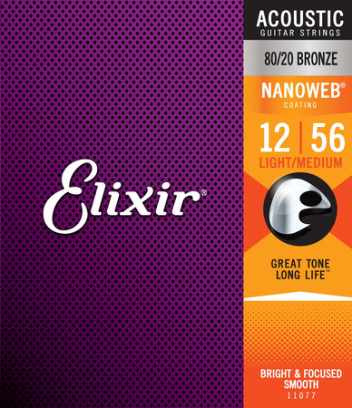 Struny Elixir NanoWeb 80/20 Bronze 12-56 Light-Medium (11077)