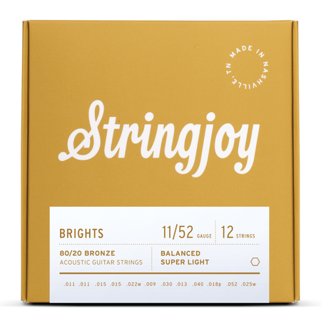 Struny do gitary akustycznej 12-strunowej Stringjoy BRIGHTS 80/20 Bronze 11-52 (BB1125)