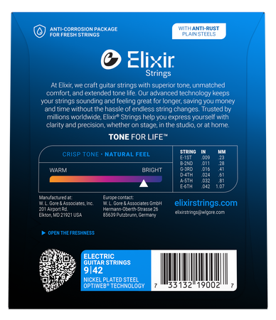 Struny Elixir Optiweb 9-42 Super Light (19002)