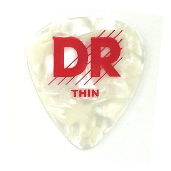 Kostka gitarowa DR Celluloid White Thin