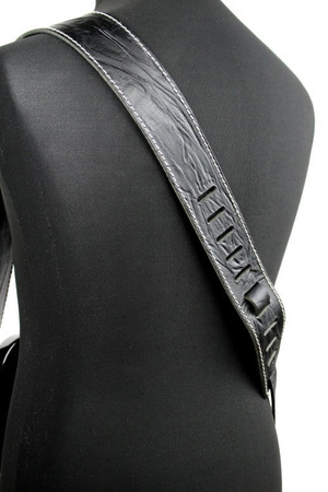 Pasek do gitary skórzany RICHTER Raw II Contour Wrinkle Black