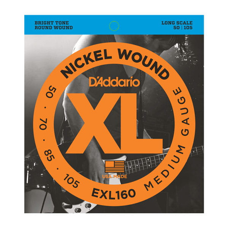 Struny D'Addario EXL160 Nickel Wound Bass, Medium, 50-105, Long Scale