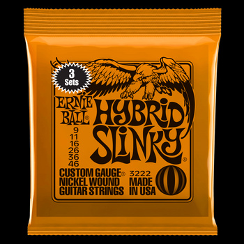 3 x Struny Ernie Ball Hybrid Slinky Nickel Wound 9-46 (3222)
