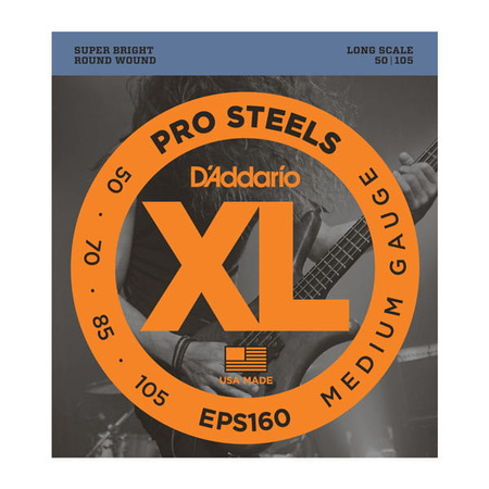 Struny D'Addario ProSteels Bass Medium 50-105 Long Scale (EPS160)