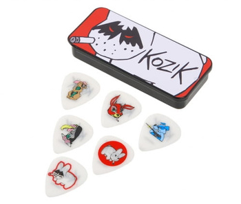 Zestaw 6 kostek gitarowych Dunlop Kozik .73 w kolekcjonerskiej puszce