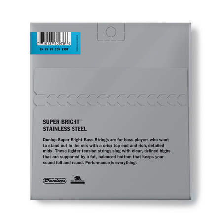 Struny Dunlop Super Bright Stainless Steel 5-strings 45-130 Tappered (DBSBS45130T)