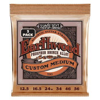 3PACK Struny Ernie Ball Earthwood Phosphor Bronze Acoustic 12.5-56 (3543)