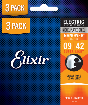 3PACK Struny Elixir NanoWeb 9-42 Super Light (16540)