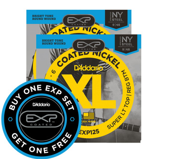2 x Struny D'Addario Coated Nickel Wound Super Light Top Regular Bottom 9-46 EXP125