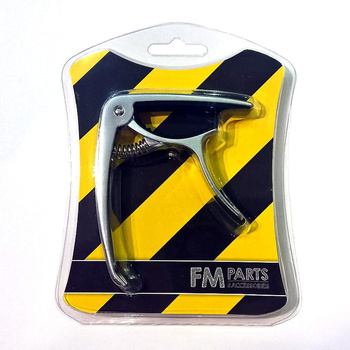 Kapodaster sprężynowy do gitary akustycznej i elektrycznej FM Parts srebrny