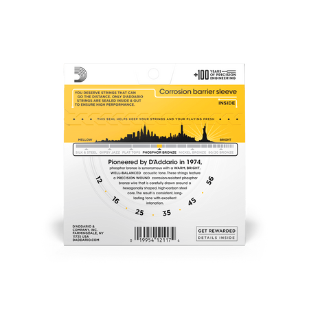 Struny D'Addario EJ19 Phosphor Bronze, Bluegrass, 12-56