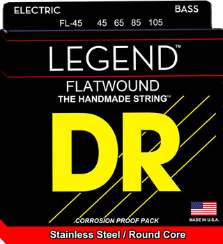 Struny DR Flatwound Legend™ Stainless Steel Round Core 45-105 (FL-45)
