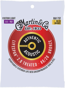 Struny Martin Authentic Acoustic Lifespan 2.0 Treated 80/20 Bronze 11-52 (MA175T)