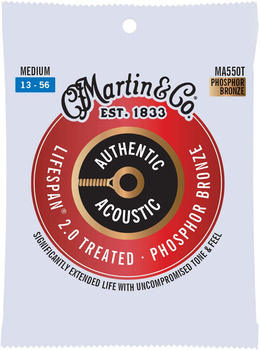Struny Martin Authentic Acoustic Lifespan 2.0 Treated Phosphor Bronze 13-56 (MA550T)