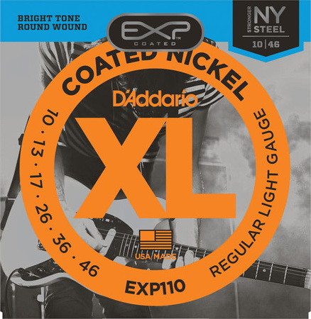 2 x Struny D'Addario EXP110 Coated Nickel Wound Light 10-46
