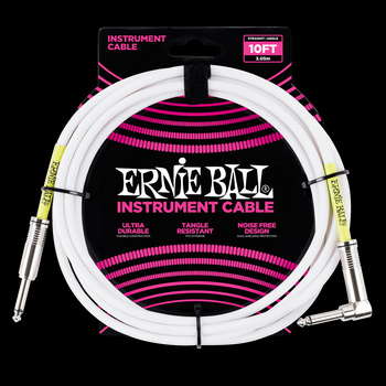 Przewód gitarowy biały Ernie Ball 3,05m 6049