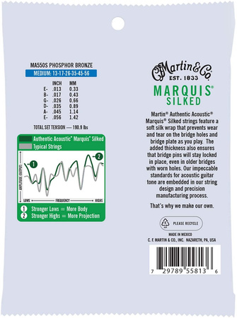 Struny Martin Authentic Acoustic Marquis Silked Phosphor Bronze 13-56 (MA550S)