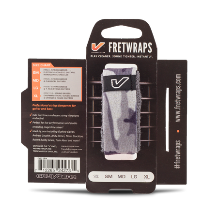 Opaska tłumiąca Gruv Gear Fretwraps Small biało-szare moro