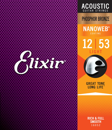 Struny Elixir NanoWeb Phosphor Bronze 12-53 Light (16052)