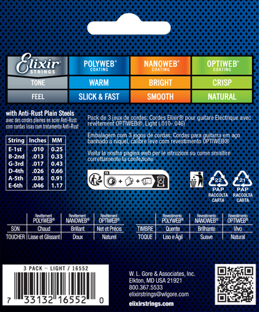 3PACK Struny Elixir Optiweb 10-46 Light (16552)