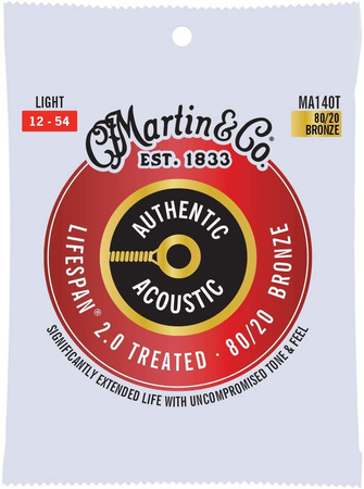 Struny Martin Authentic Acoustic Lifespan 2.0 Treated 80/20 Bronze 12-54 (MA140T)
