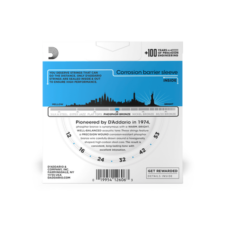 3PACK Struny D'Addario Phosphor Bronze Light 12-53 EJ16-3D