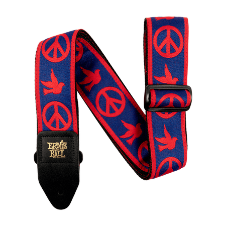 Pasek do gitary Ernie Ball Red And Blue Peace And Love Dove Jacquard (4698)