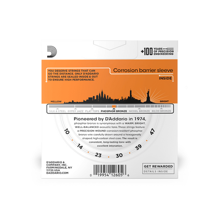 3PACK Struny D'Addario Phosphor Bronze Extra Light 10-47 EJ15-3D