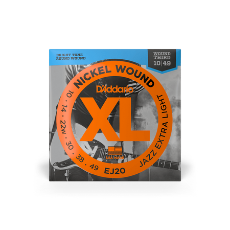Struny D'Addario EJ20 Nickel Wound Jazz Extra Light Gauge Wound 3rd 10-49