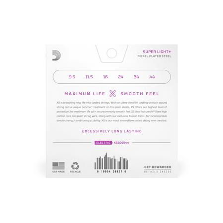 Struny D'Addario XS Nickel Coated Electric Super Light Plus 9.5-44 (XSE09544)